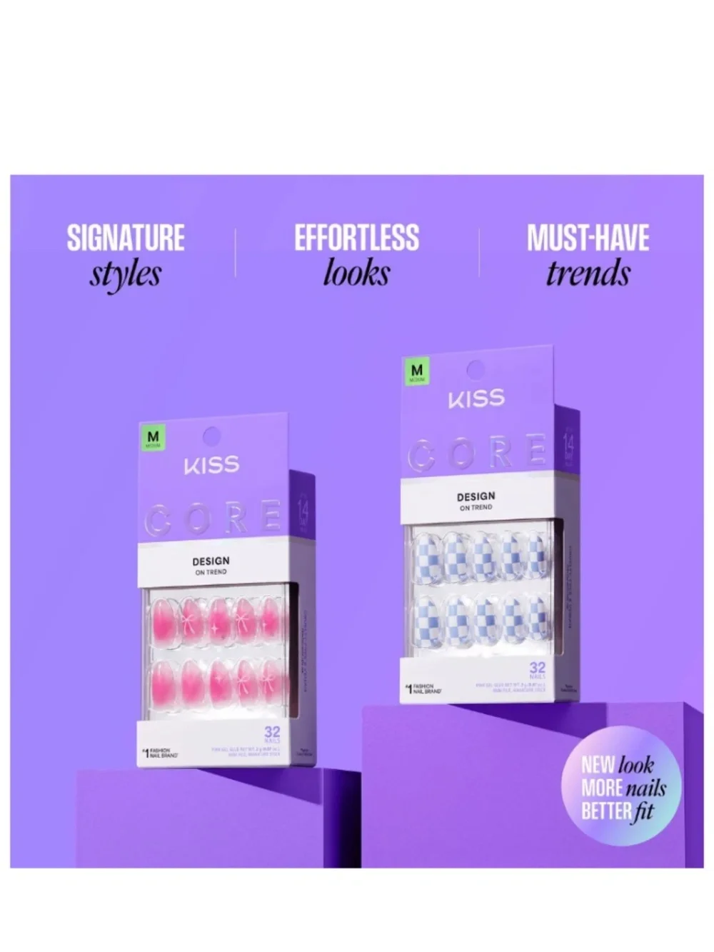 Kiss Core Design Medium Almond Press On Nails
